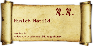 Minich Matild névjegykártya